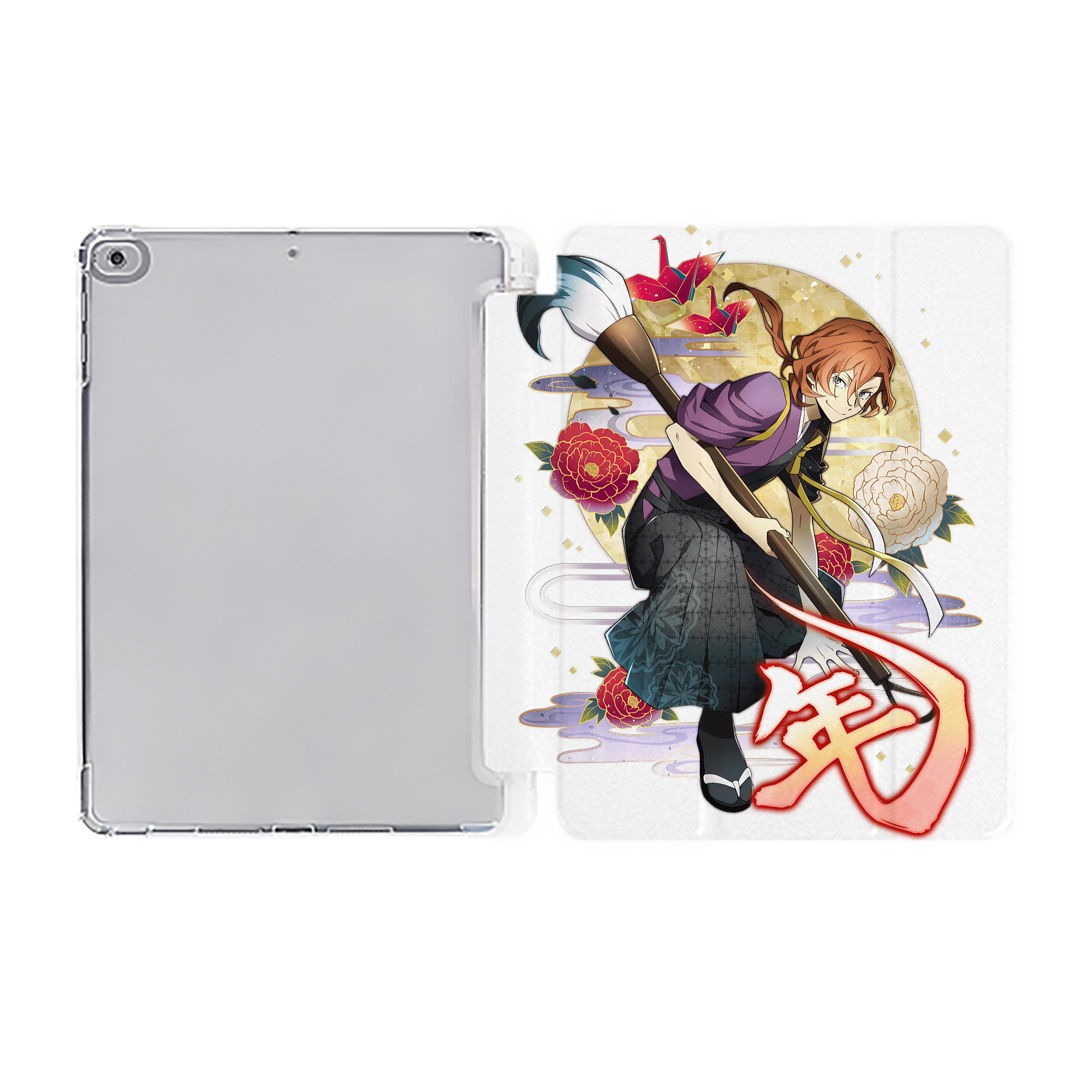 （画像用） 文豪ストレイドッグス Bungo Stray Dogs IPad ケース ペン収納付き 三つ折りスタンド PUレザー×シリコン 対応機種9.5/10.5/10.9インチ